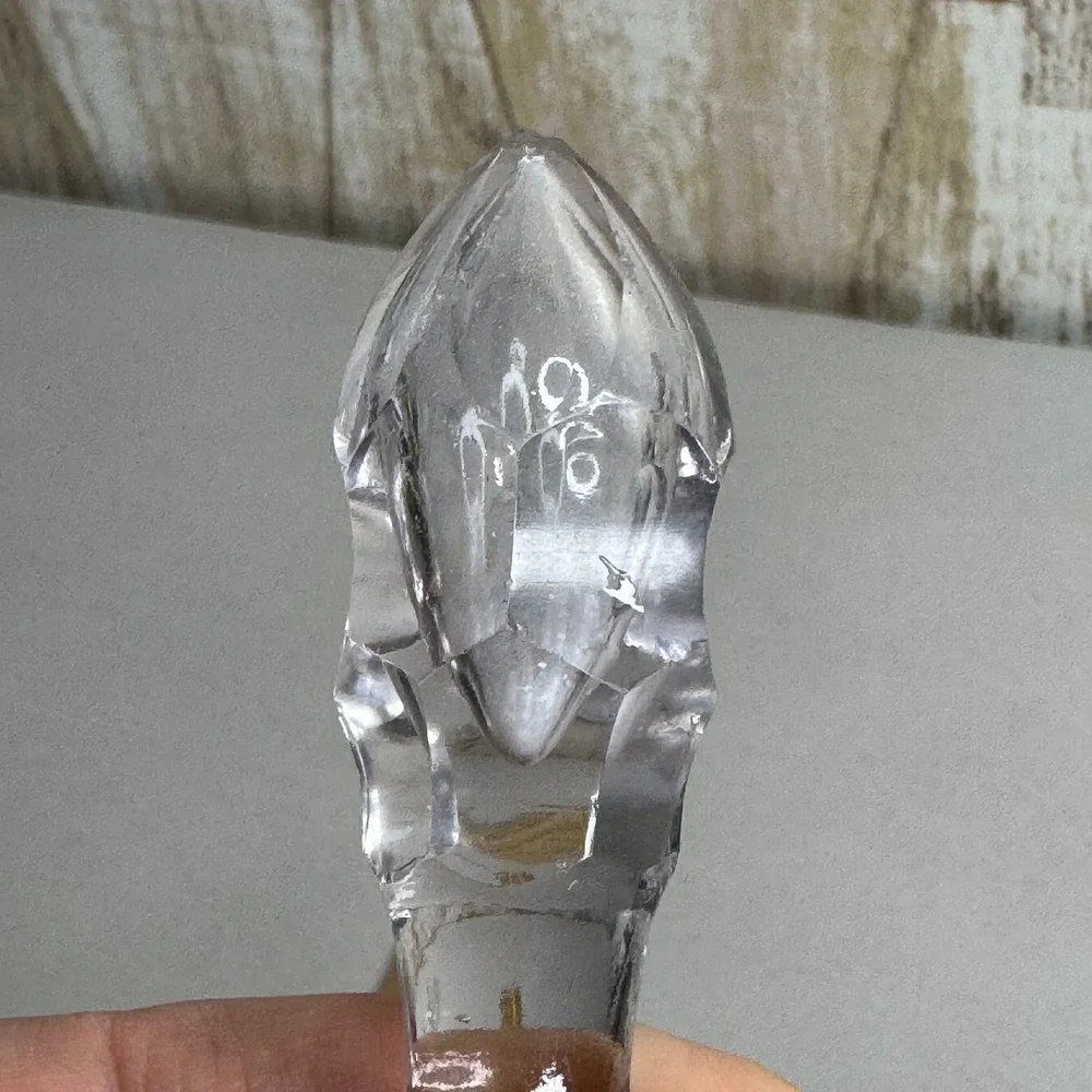 Vintage Clear Cut Glass Decanter Stopper Replacement 3.5 Inch Pointed Finial